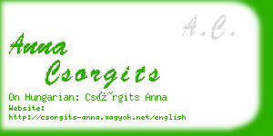 anna csorgits business card